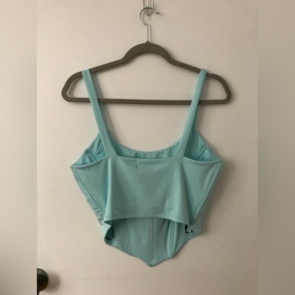 SOLD Sz L, boned cut out cropped corset tank top - Picture 2 of 3